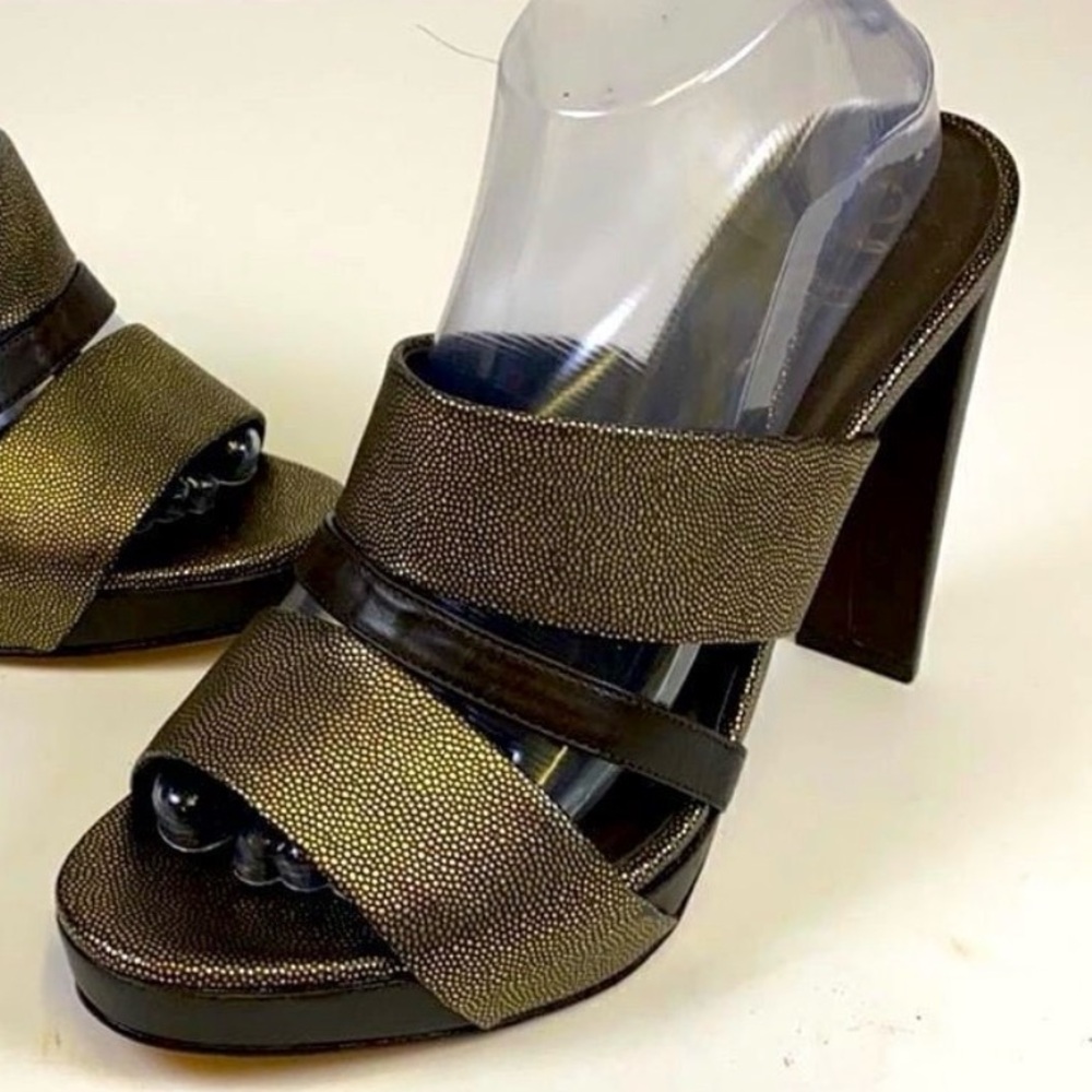 Cole Haan Leather Slide Sandal Heels size 9B A1